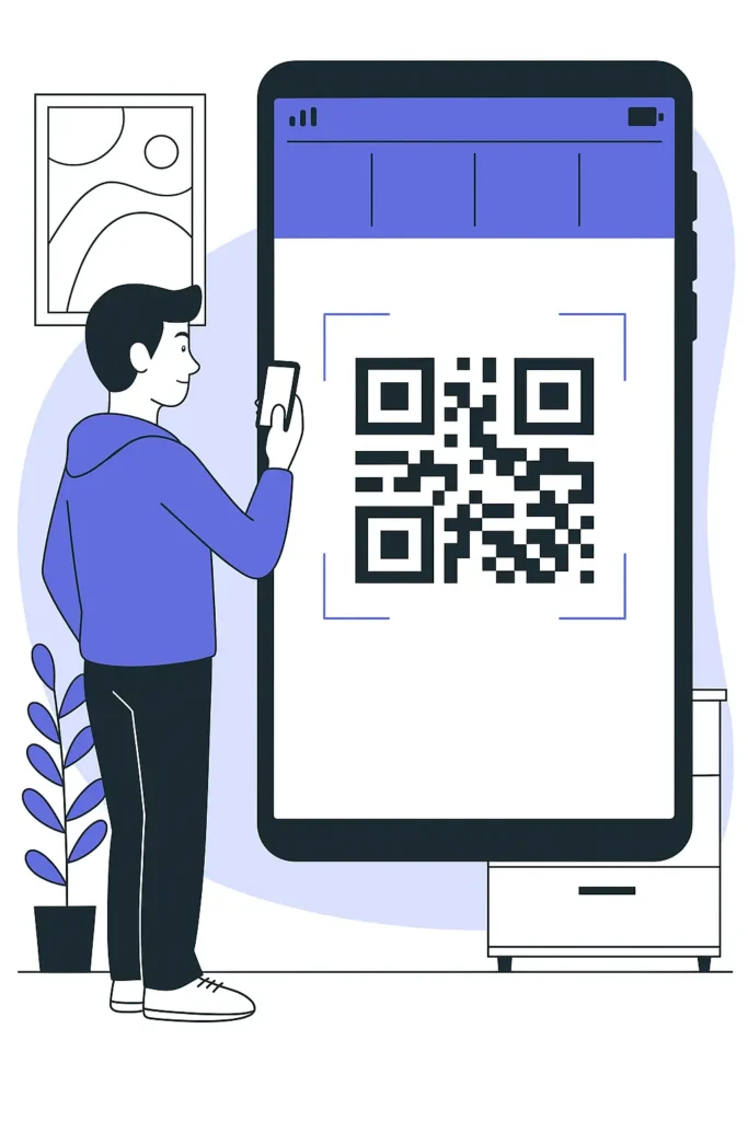 QR Code Generator a man scanning a QR Code